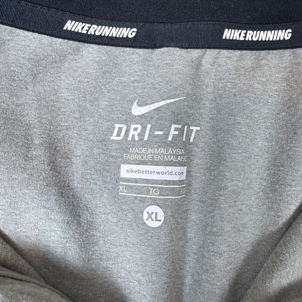 Nike Pullover Mens XL Dri-FIT Running 1/4 Zip Training Top Grey Stretch Active
